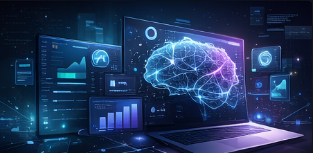 Service capability overview visual for software, AI, cloud, and data initiatives